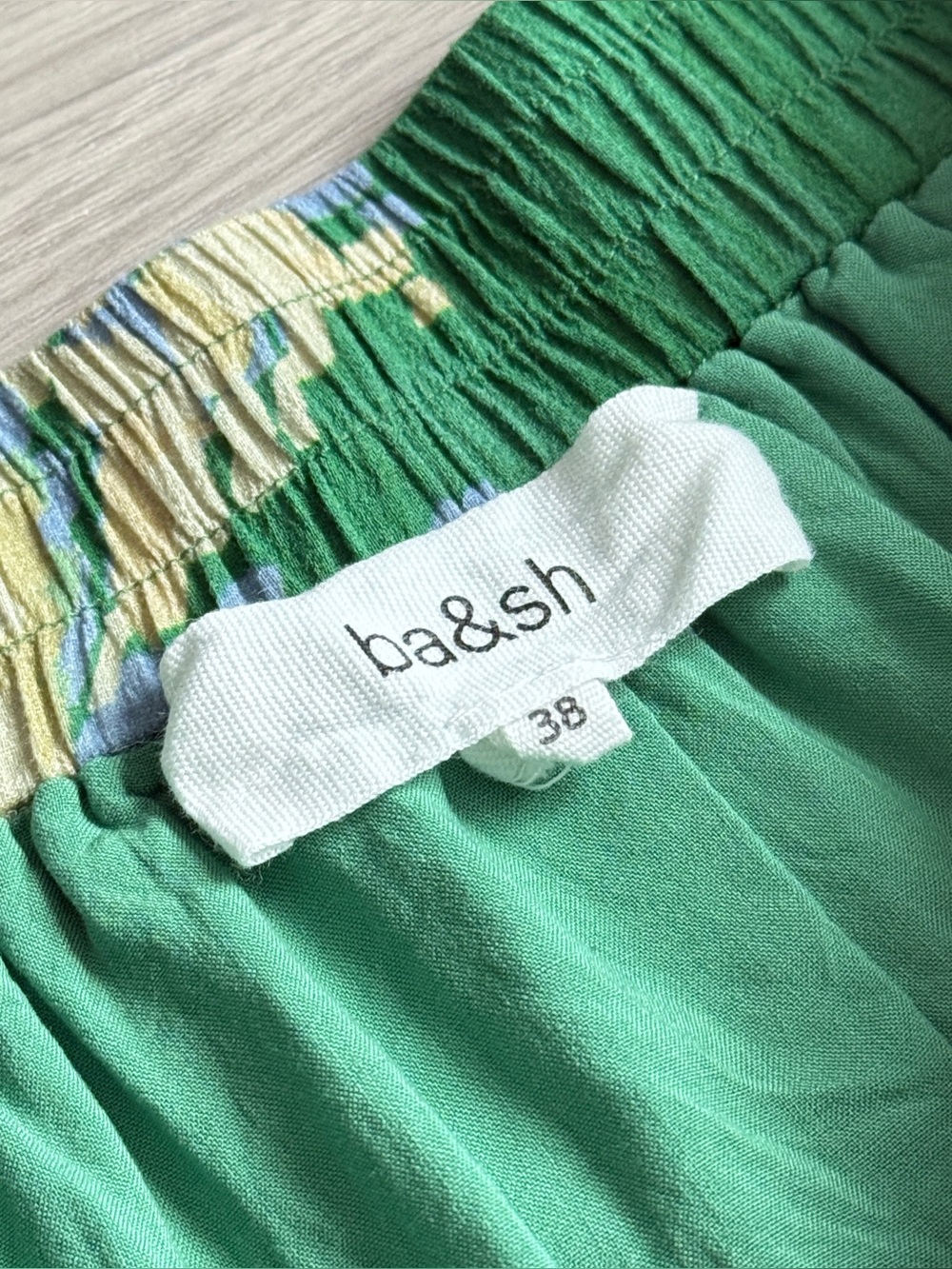 ba&sh Plarie Cotton Voile Tiered Midi Skirt | Green | FR 38 (US 6) - Picture 5 of 9
